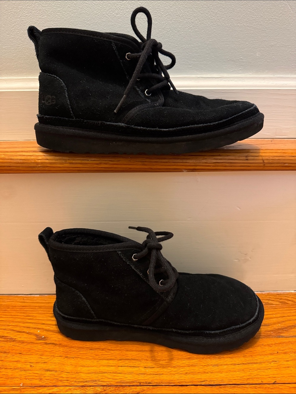 UGG Black Suede Fleece Lined Women's Chukka Ankle Booties - Picture 2 of 9